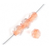 Fire Polished 4mm Crystal, Dark Orange Lined